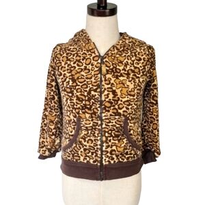 Arizona Toddler 5T Brown Cheetah Full Zip Hoodie Jacket